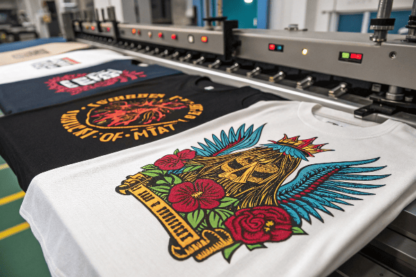 Custom branded t-shirts with different printing techniques