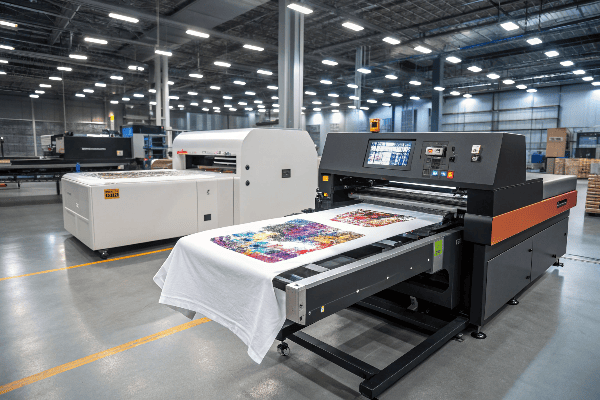 DTF and DTG printing machines side by side