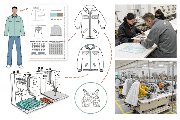 Custom apparel manufacturing process