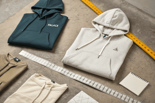 Palace hoodie size comparison