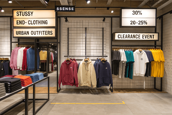 Stussy hoodie collection display