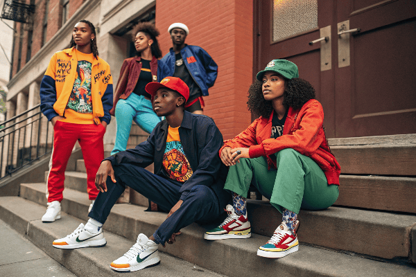 Diverse people wearing modern streetwear styles