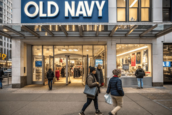 Old Navy store front with customers shopping