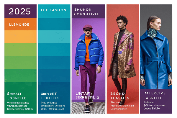Fashion models wearing tech-integrated clothing with embedded LED displays