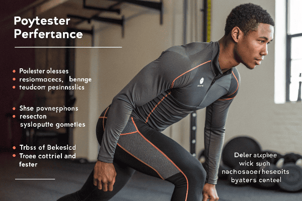 Athlete in polyester workout gear