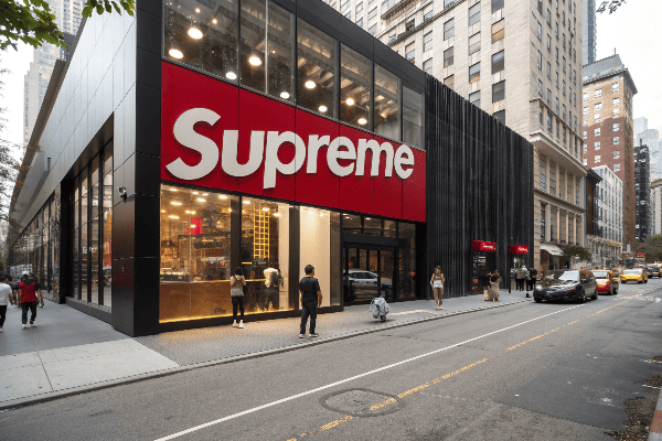 Supreme logo on building