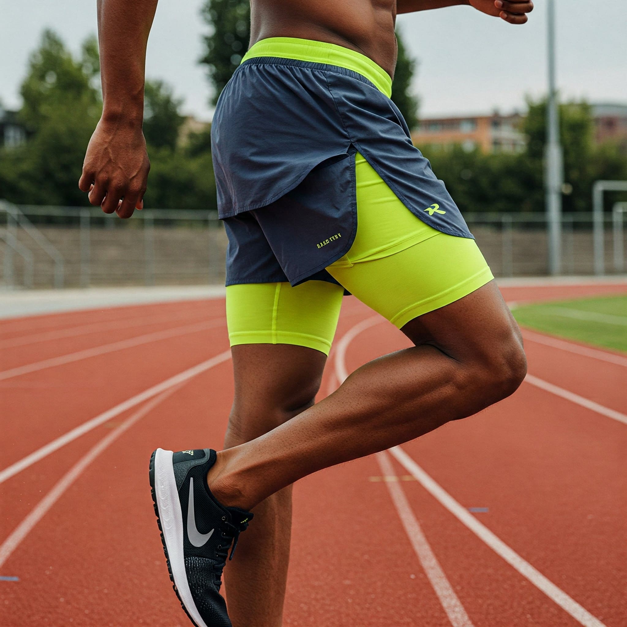 Runner wearing 2-in-1 shorts during marathon