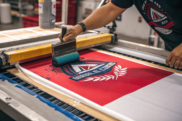 Screen printing process demonstration