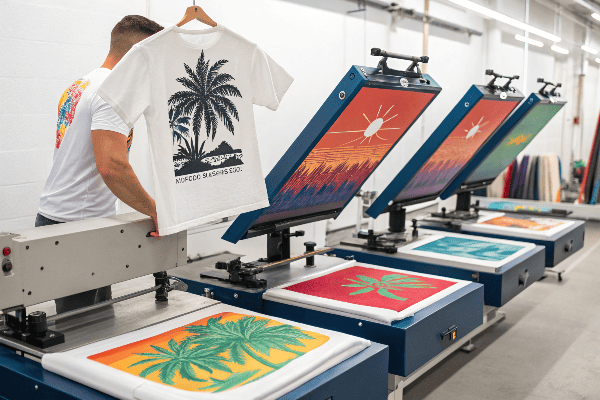 T-shirt design trends featuring various printing techniques
