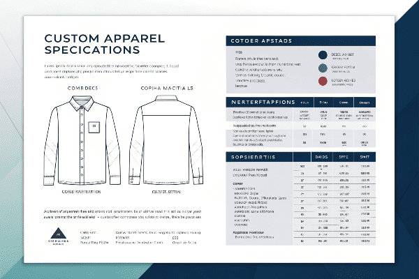 Design specification documents for custom apparel