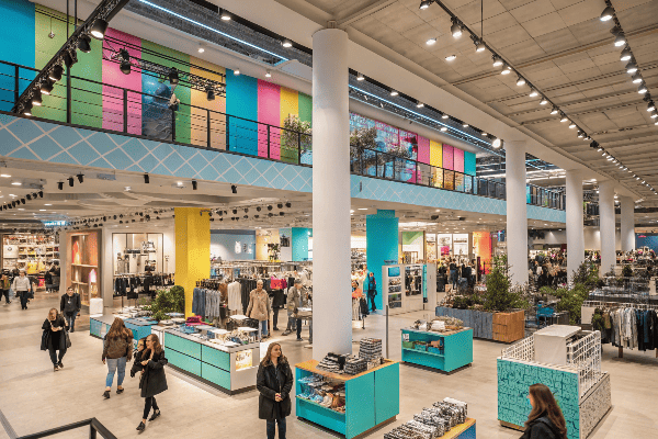Primark flagship store interior showing multiple departments