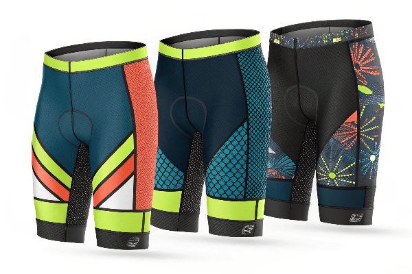 Different styles of modern bicycle shorts