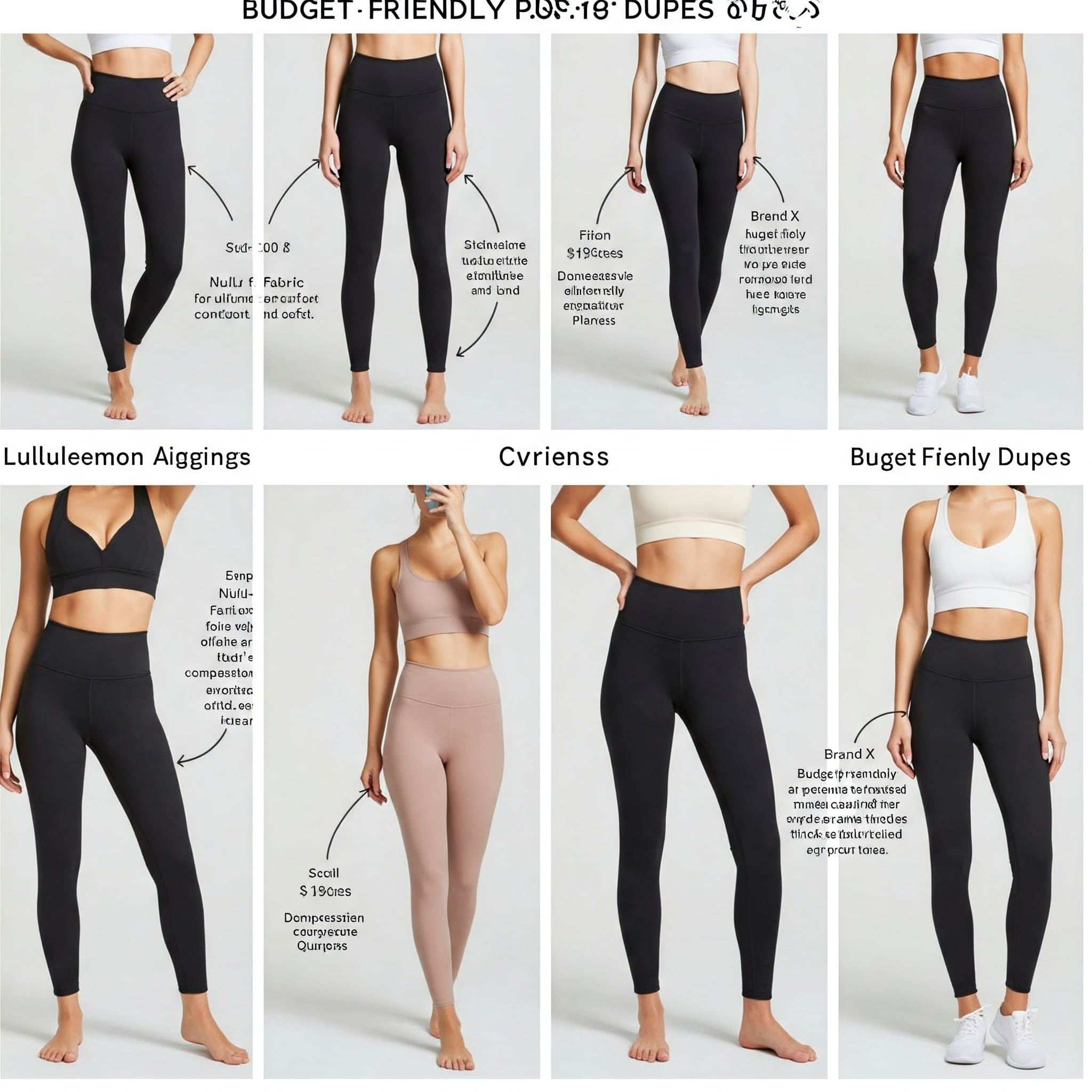 Lululemon dupes leggings comparison