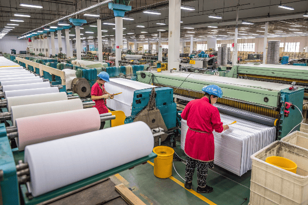 Textile factory production line