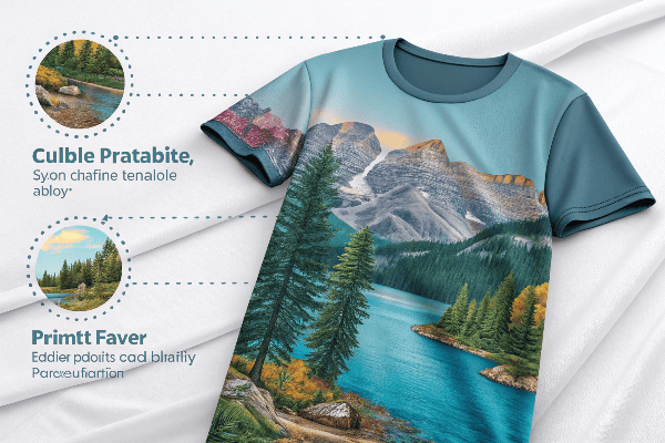 DTG printed t-shirt with detailed design
