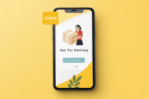 Package tracking screenshot showing Shein delivery timeline
