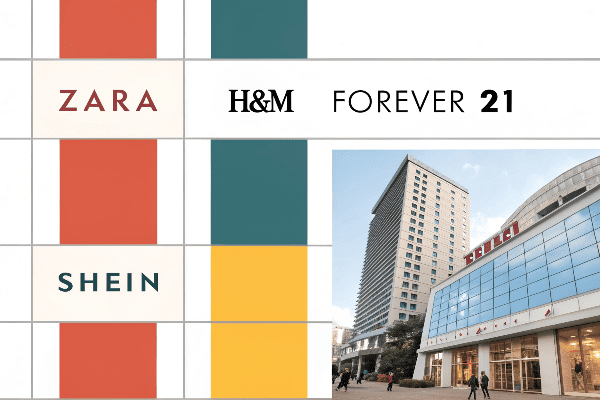 Comparison chart of major fast fashion brands showing price points and production volumes