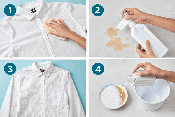 Various home ingredients for removing sweat stains