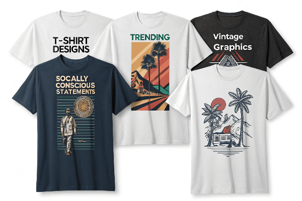 Various T-shirt printing techniques in action