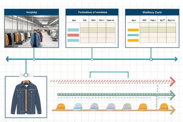 Production timeline chart for custom apparel