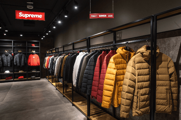 Supreme collaboration products display