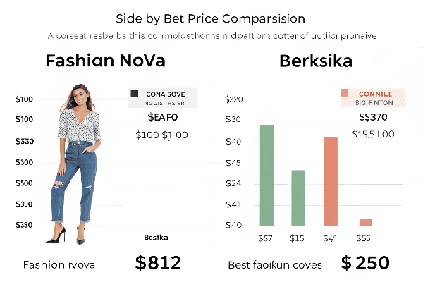 Price comparison chart for similar items