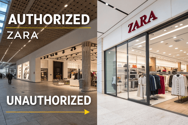 Authorized vs unauthorized Zara retailers