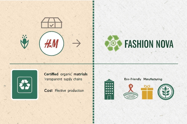 Sustainability practices comparison infographic