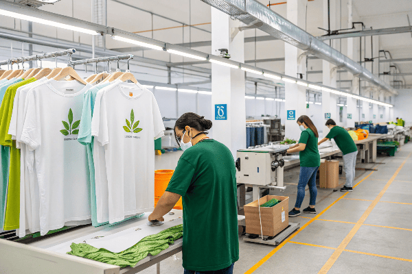 Sustainable T-shirt production process and eco-friendly materials