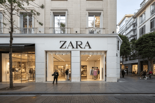 Zara store with minimal external advertising