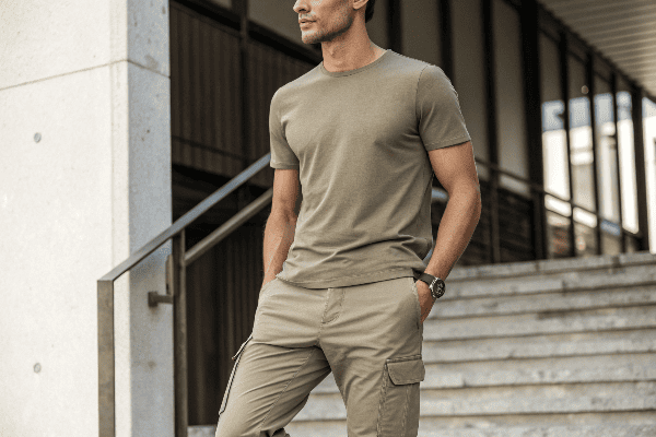 T-shirt and cargo pants combination