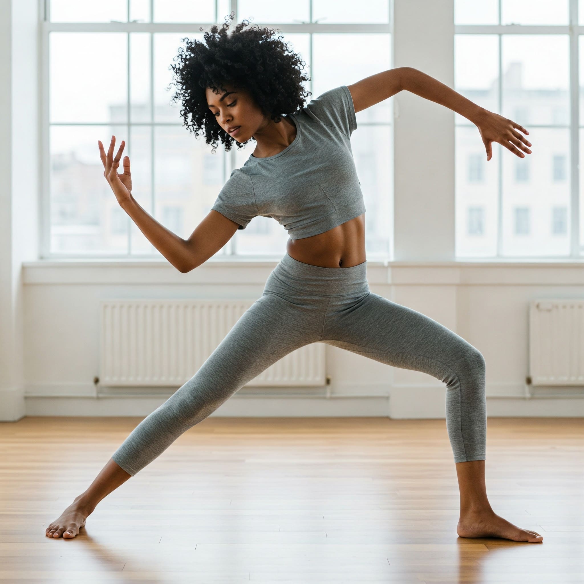 Woman exercising in comfortable workout clothes