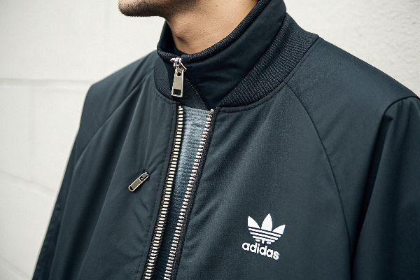 Adidas jacket with visible zipper detail
