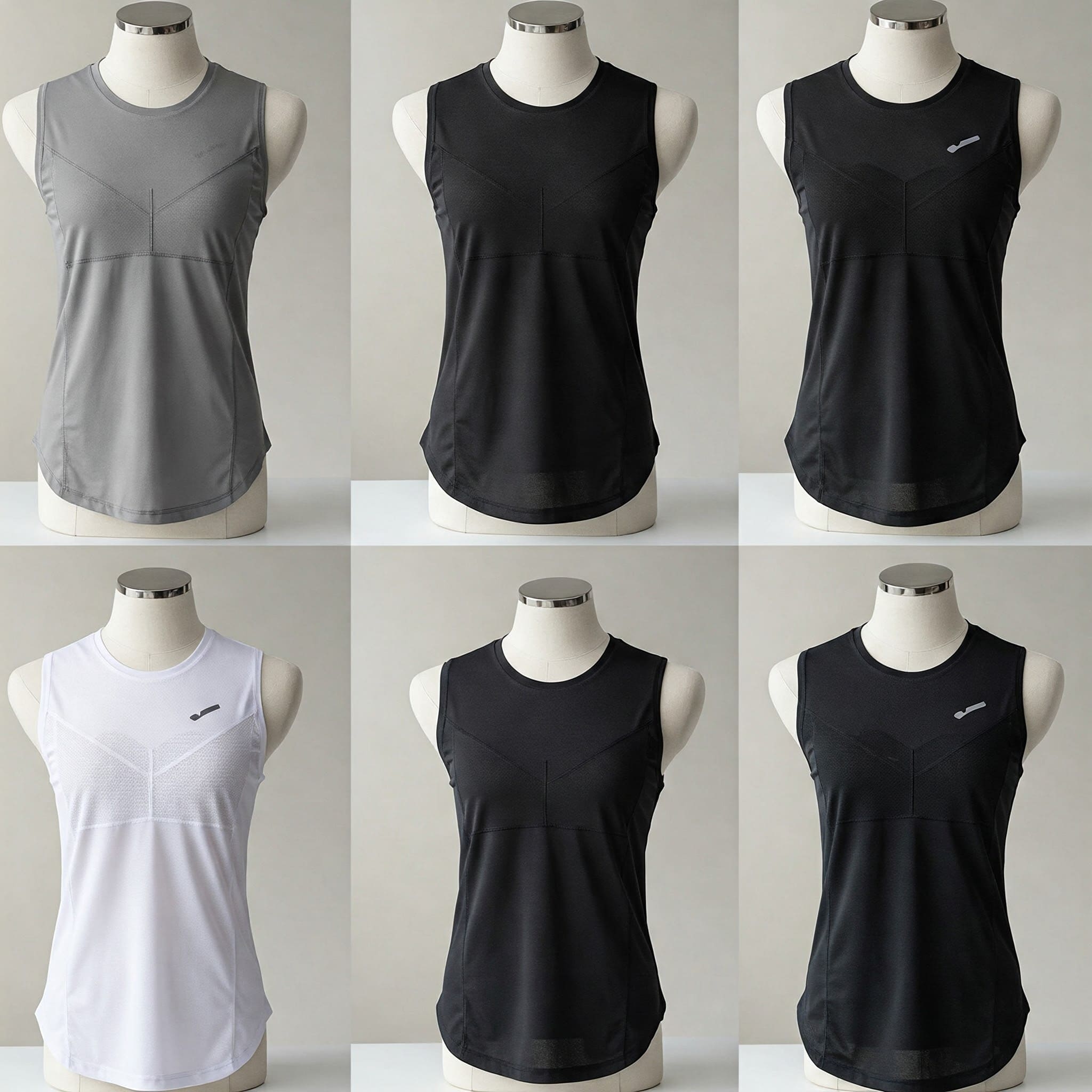 Various [sleeveless workout shirts](https://www.borntough.com/blogs/news/6-different-types-of-gym-workout-tank-tops-for-your-wardrobe?srsltid=AfmBOopnMJ5EaTBeCIs-xsHqhx8D_9OR1BXV3ffMdQ4ZgSYJkOCJLydT)[^1] displayed