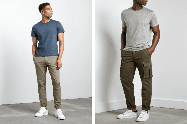 Fitted vs loose t-shirts with cargo pants