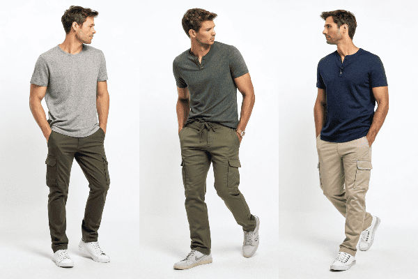Different t-shirt necklines with cargo pants