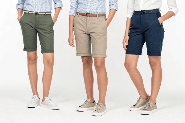 Various body types wearing well-fitted Bermuda shorts
