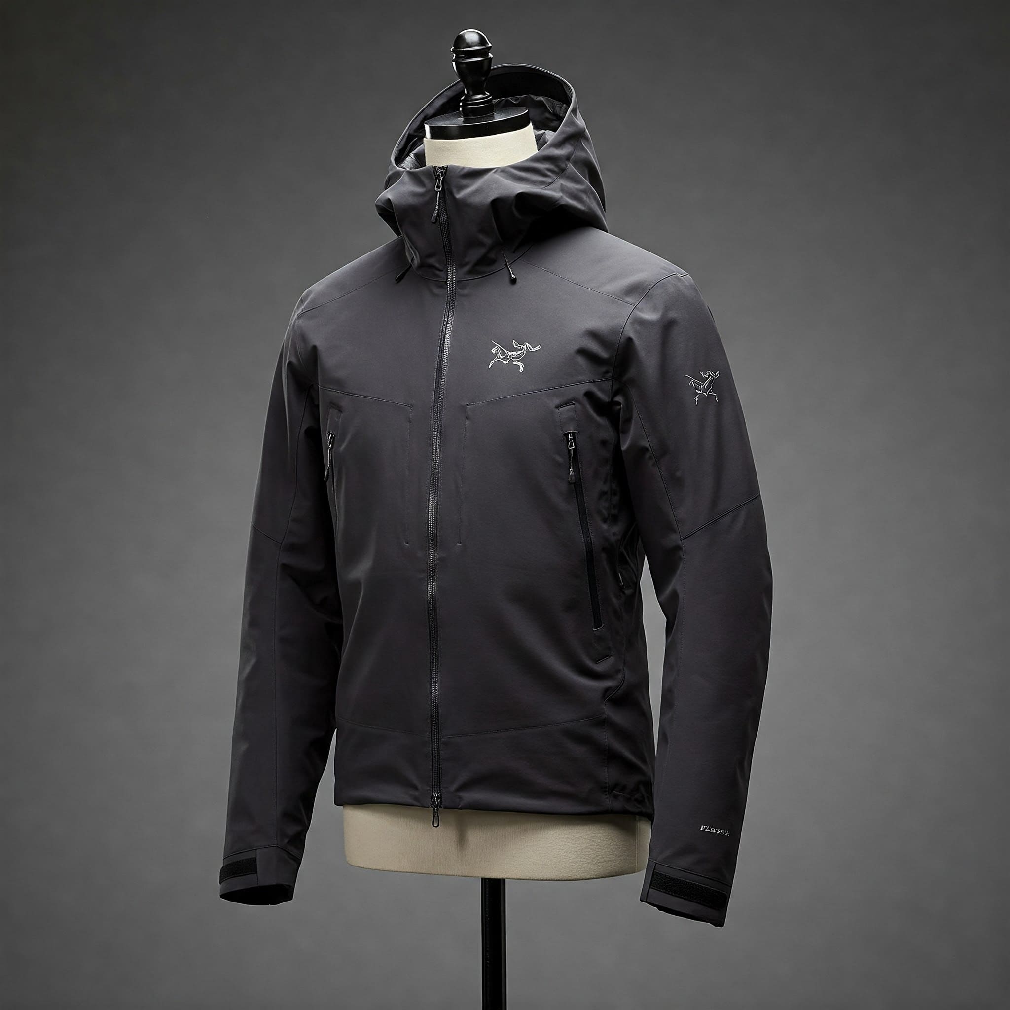 Arc'teryx premium jacket showcasing craftsmanship and technical features