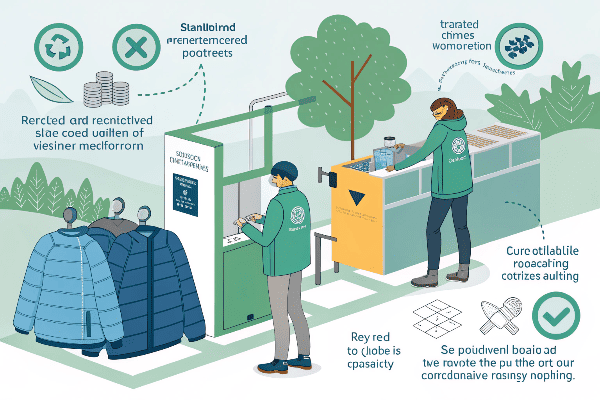 Sustainable quilted jacket manufacturing process