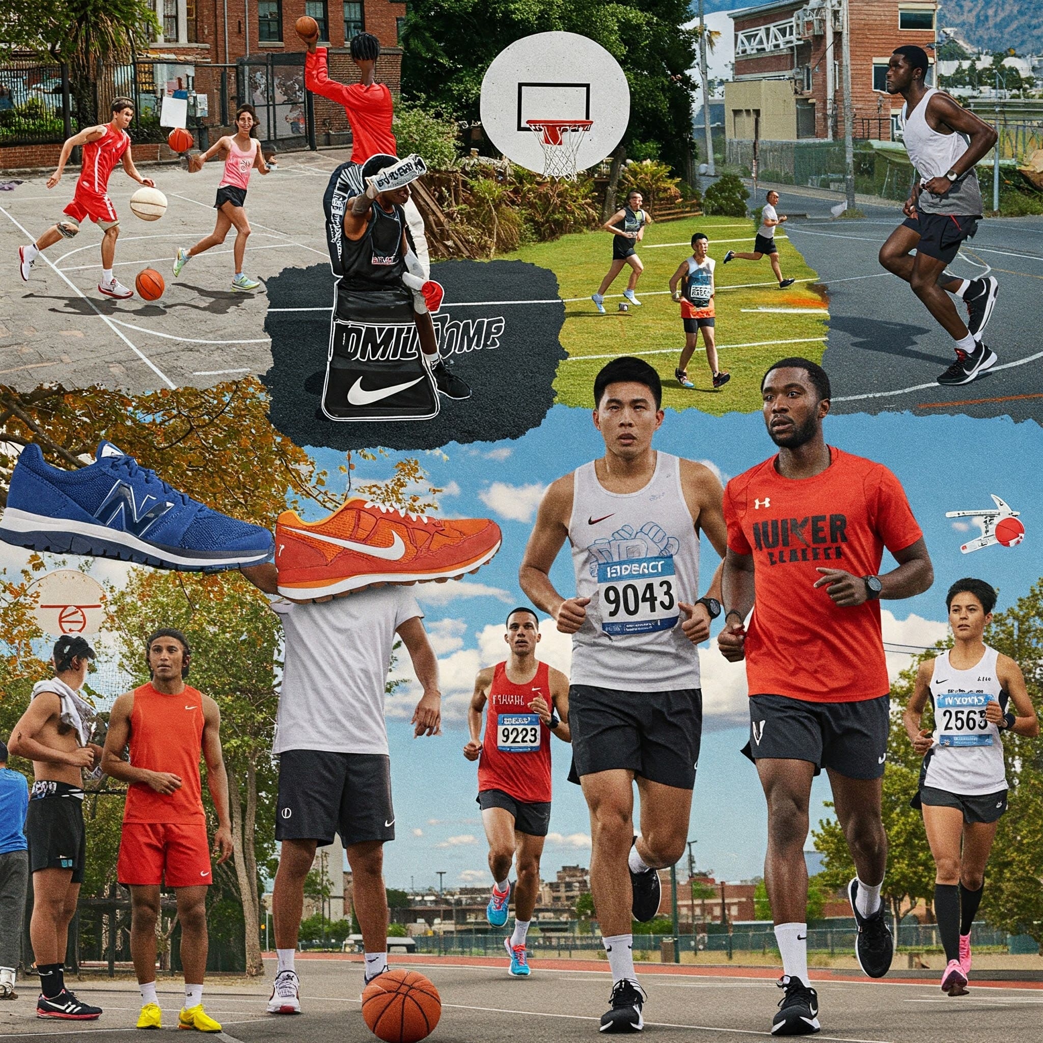 Popular athletic brands showing product diversity and market presence