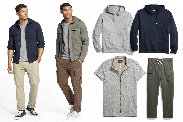 Layered t-shirt outfits with cargo pants