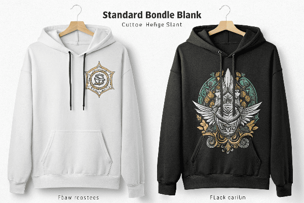 Comparison of standard vs custom hoodie blanks